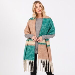 Multi Color Stripe Scarf withh Fringes
